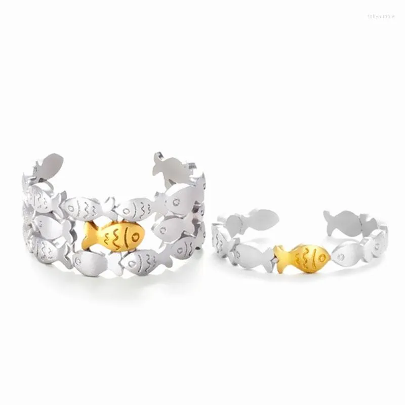 Bröllopsringar 2022 Bijoux Gold Silver Color Fish for Women Christmas Gifts Justerbara öppna ringdamer Boho Jewelry Anillos