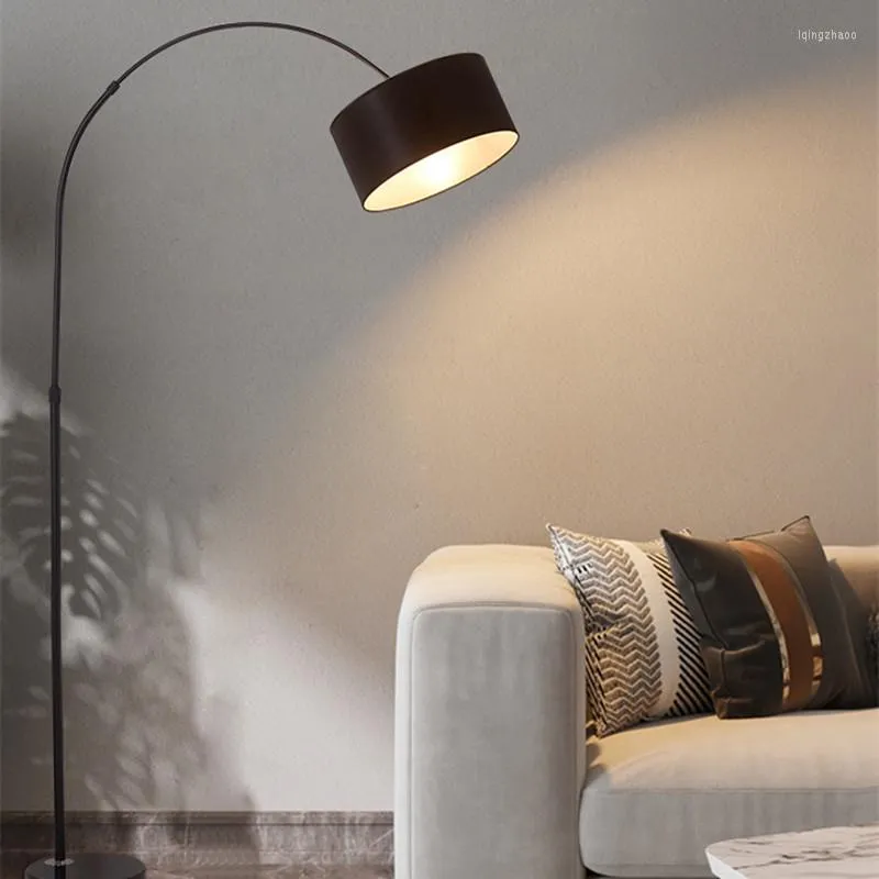 Lampadaire lampe industrielle Contr￴le de t￩l￩commande Hauteur r￩glable LED incurv￩ pour la maison d'￩tude d￩coration en marbre debout