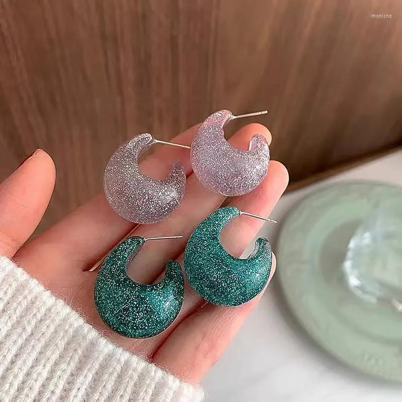 Boucles d'oreilles créoles mode vert forêt série géométrique pour femmes adolescent luxe personnalité 2022 tendance corée bijoux