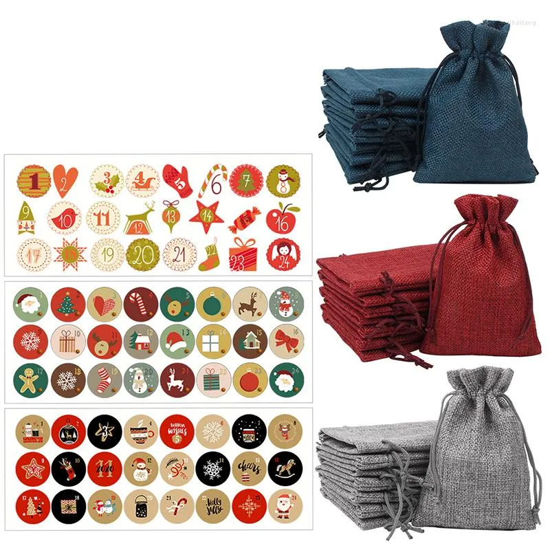 Christmas Decorations 24Pcs Wedding Gift Bags & Pouches With Linen Bag Wholesale Storage For Travel Drawstring Pouch Jewelry