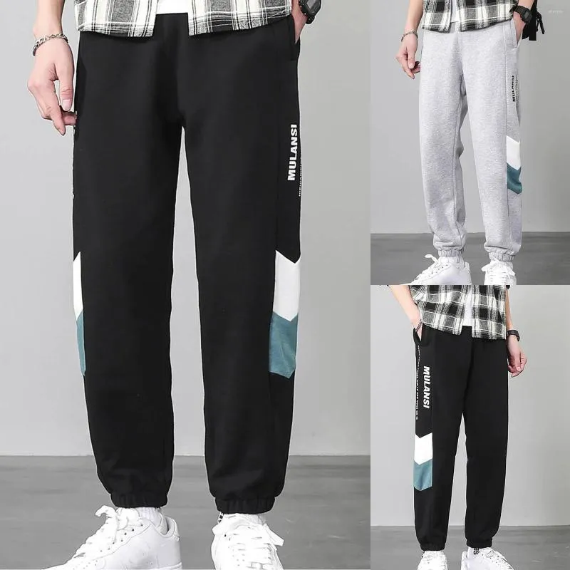 Pantalones para hombres Bolsillos recortados para hombres Imprimir Carta casual Moda 13 1 banda