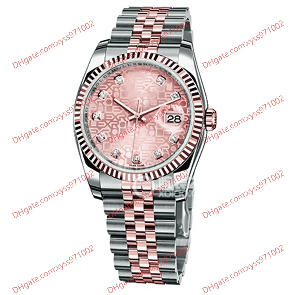 High-quality watch 2813 automatic men's watch 116231 36mm Pink pattern dial 18k rose gold stainless steel wristwatch sapphire glass 116203 women's diamonds watches