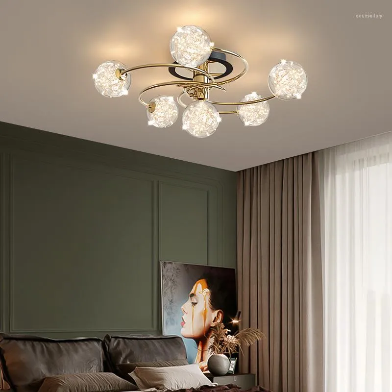 Chandeliers Modern Led For Living Room Kitchen Nordic Plating Gold Luxury Glass Bubble Lighting Dining Table Bedroom