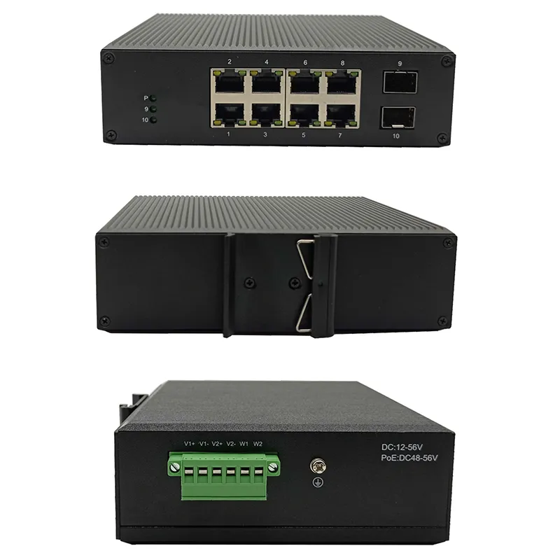 Industrial Gigabit Fiber Optic Switch - 10-Port, 2-Gigabit Optical ...