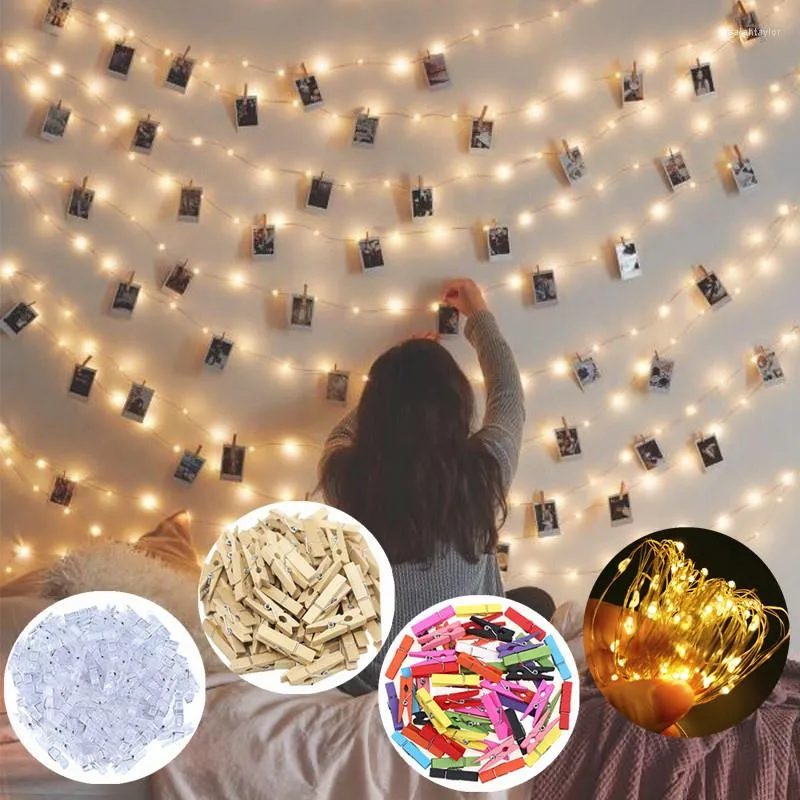 Strings Fairy LED String Lights Po Clip Christmas Decorations For Home Outdoor Wedding Party Decor Curtain