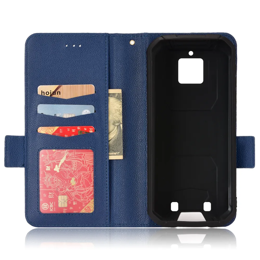 L￤dertelefonfodral f￶r ULefone Armor X10 14 13p 12 12p 10 8 11P 11T 6T 5G Pro Lychee Litchi Wallet Case med kortplatser