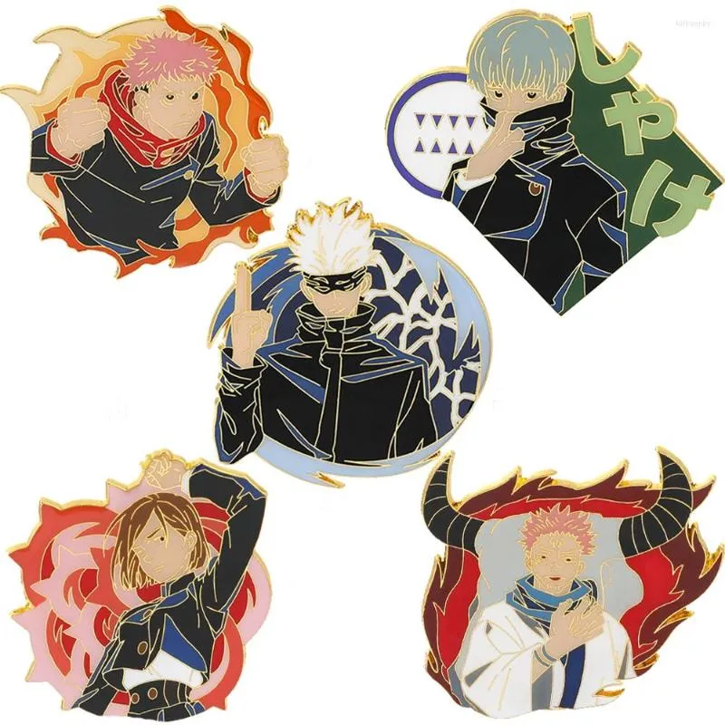 Broches Jujutsu Kaisen épinglettes japonaises pour sacs à dos broche femme Anime émail broche porte-documents Badges bijoux accessoires cadeaux