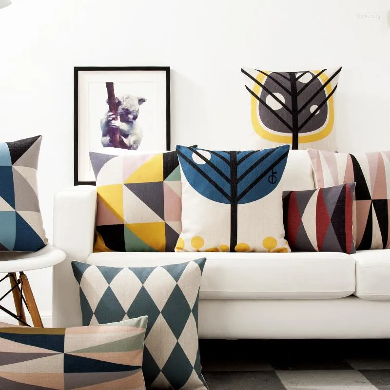 Подушка стильные и уютные геометрические подушки скандал с скандинавским стилем сиденья