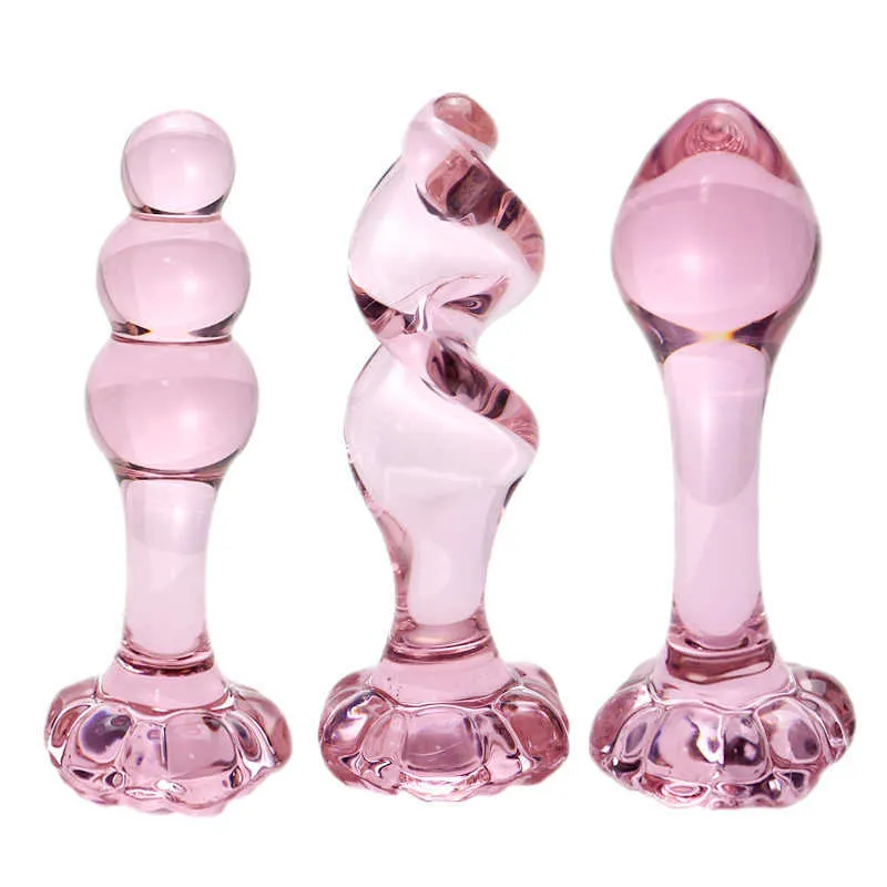 Zabawki erotyczne masager wibrator kwiat Kryształowy szklany szklany tyłek dildo prostata masażer koraliki masaż masaż masturbacja zabawki dla kobiet mężczyzn wesoły 18 d5da