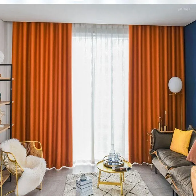 Tende tende a luce nordica lussuosa blackout jacquard testurizzata per soggiorno camera da letto moderna finestra grigio arancione personalizzato