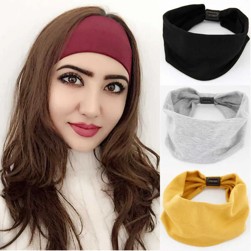 Bandas para el cabello de yoga Bandas elásticas anchas de algodón Deporte Yoga Gimnasio Banda para el sudor Diadema para mujeres Diadema Bandas para la cabeza Elástico Envoltura para la cabeza Banda de baloncesto L221027