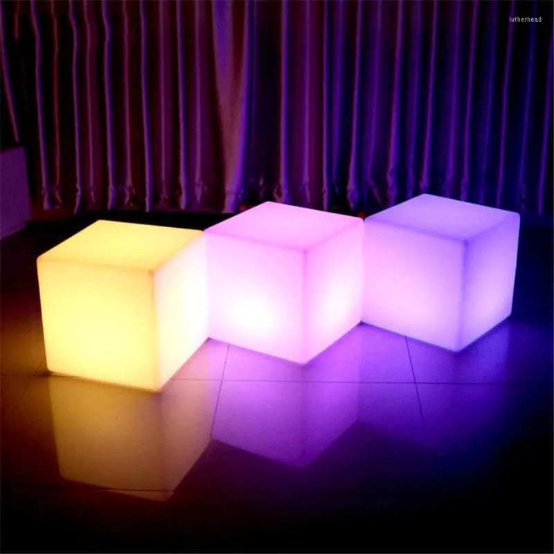 Veilleuses BEIAIDI étanche LED Cube chaise lumière avec siège de tabouret sans fil à distance pour adulte maison jardin fête décoration