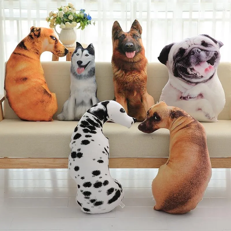 Oreiller mignon 3D réaliste chien tigre ombre S créatif maison canapé bureau sieste lavable siège de voiture jeter jouets cadeaux