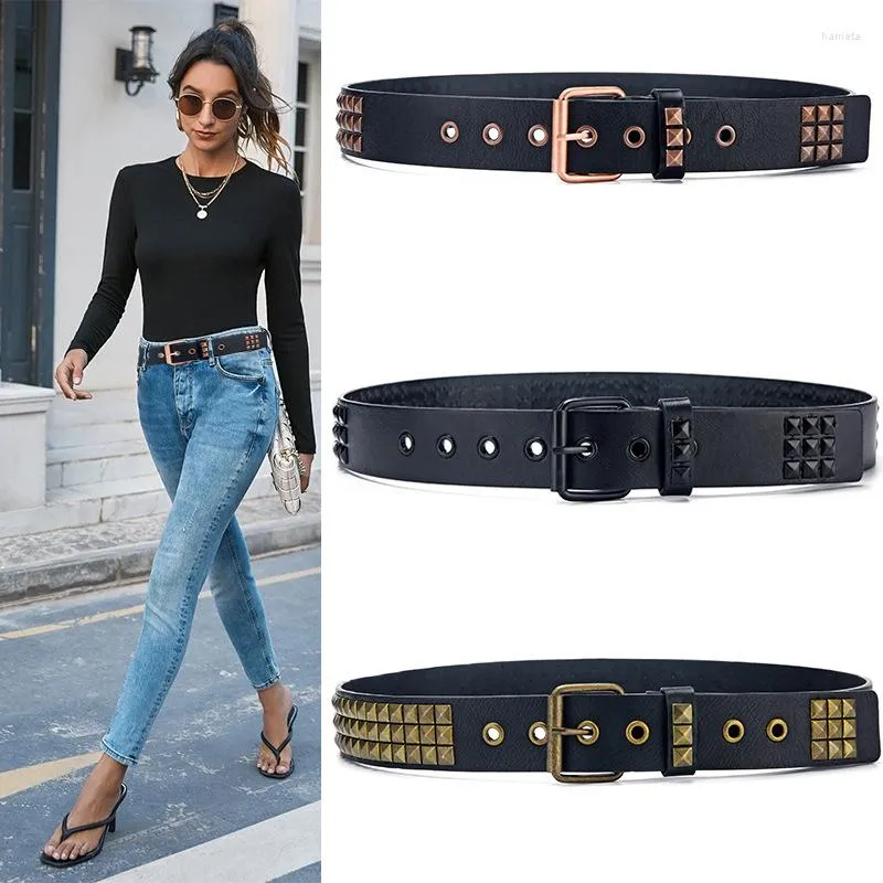 Ceintures Hommes Mode Ceinture Rétro Pyramide Rivet Pour Femmes Punk