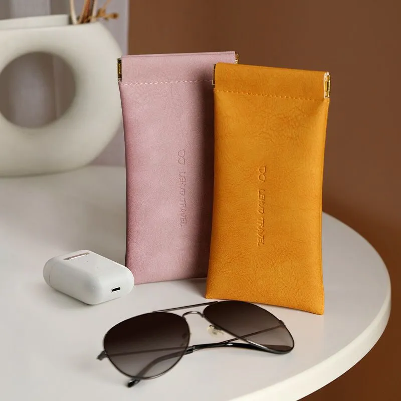 Portable en cuir lunettes de soleil boîte étanche solide pochette Simple étui lunettes sac de rangement lunettes accessoires RRA440