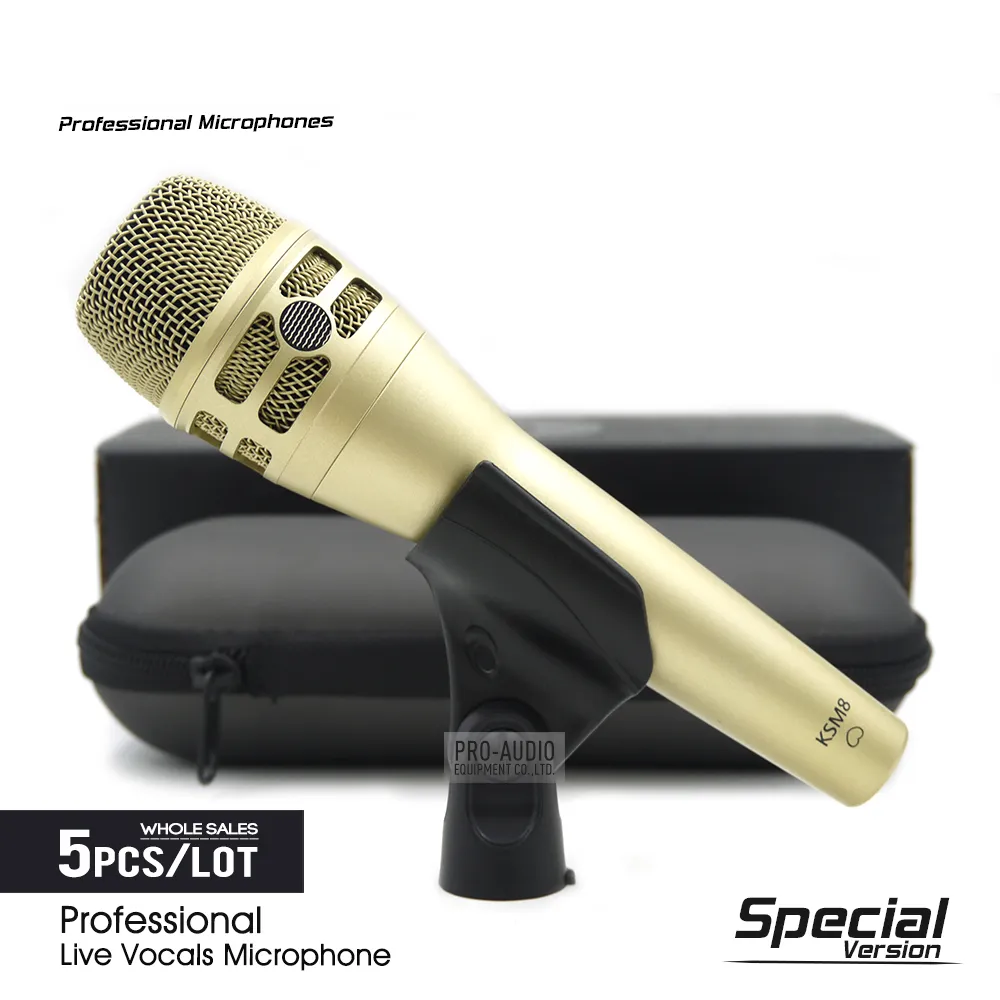 5 uds edición especial KSM8C profesional Live Vocals dinámico con cable micrófono Karaoke Microfone supercardioide Podcast Mike Mic