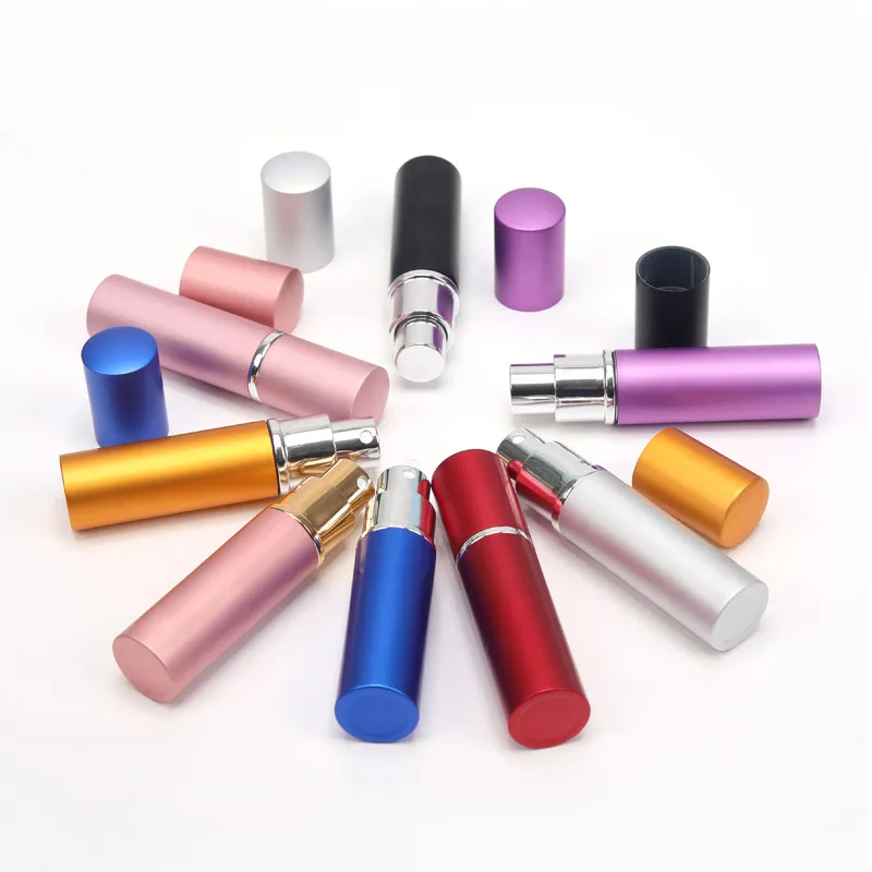 5ml Portable Mini Aluminum Refillable Perfume Bottle With Spray Empty Makeup Containers With Atomizer For Traveler Via Ocean Freight