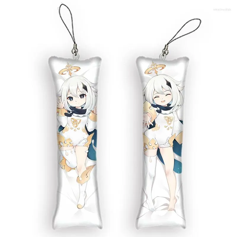 سلاسل المفاتيح Genshin Impact Paimon Dakimakura keychain mini anime سلسلة مفاتيح الكامل