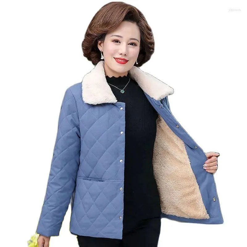 Women's Trench Coats Mother Wear 2022 Cotton-padded Jacket Women Winter Down Coat Middle-aged Elderly Female Thickened Elegant Outerwear 5XL