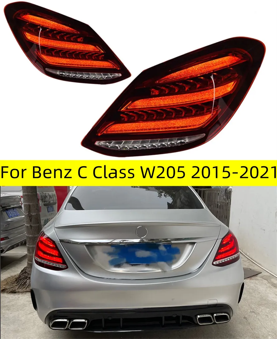 Auto-staartlichten voor Benz C Klasse W205 C180 C200 C260 C63 2015-2021 Upgrade LED Dynamic Turn Signal Rem achterlichten