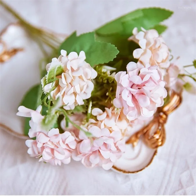 Decorative Flowers Hydrangea Artificial Flower Silk Bridal Bouquets For Pink Wedding Decoration Christmas Party Bedroom Home Decor Diy Po