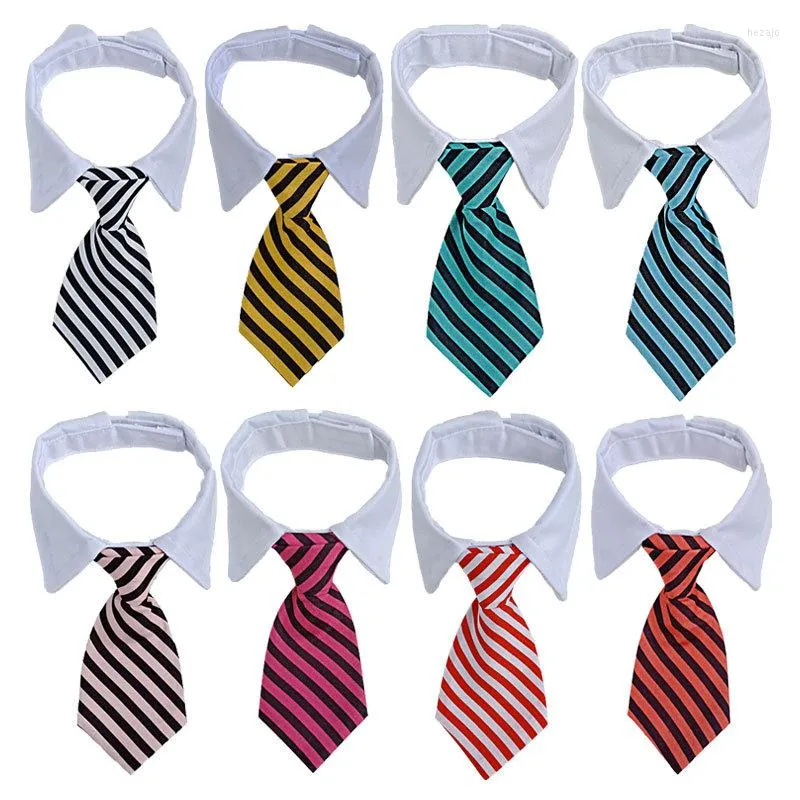 Vêtements pour chiens 8 couleurs cravate rayée pour petits et moyens chiens accessoires pour animaux de compagnie chat Po accessoires cravate décoration de vacances collier
