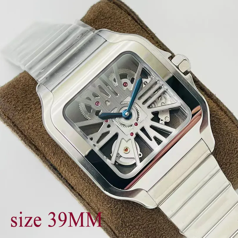 Orologi da maschile orologi quadrati orologi Montres Mouvement Quartz 39mm in acciaio inossidabile Bracciale in acciaio inossidabile orologio impermeabile Reloj Hombre Orologio.