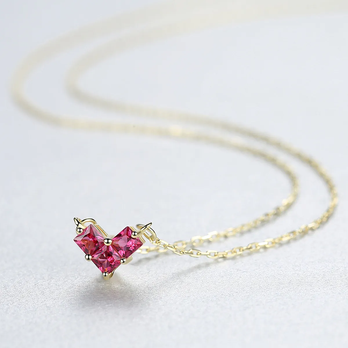 Small delicate shiny zircon love s925 silver pendant necklace Korean fashion lady luxury collar chain temperament necklace accessory gift