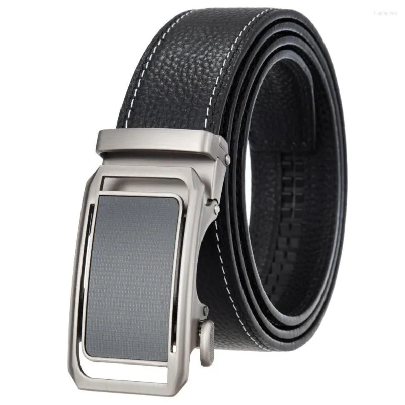 Ceintures ZGXSQD Ceinture de marque en cuir pleine fleur hommes Top qualité véritable luxe pour sangle mâle métal boucle automatique