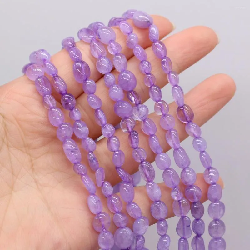 P￤rlor Natural Purple Jade p￤rlstav oregelbunden form f￶r smycken som g￶r DIY-halsbandsarmband Tillg￥ng 6-8mm