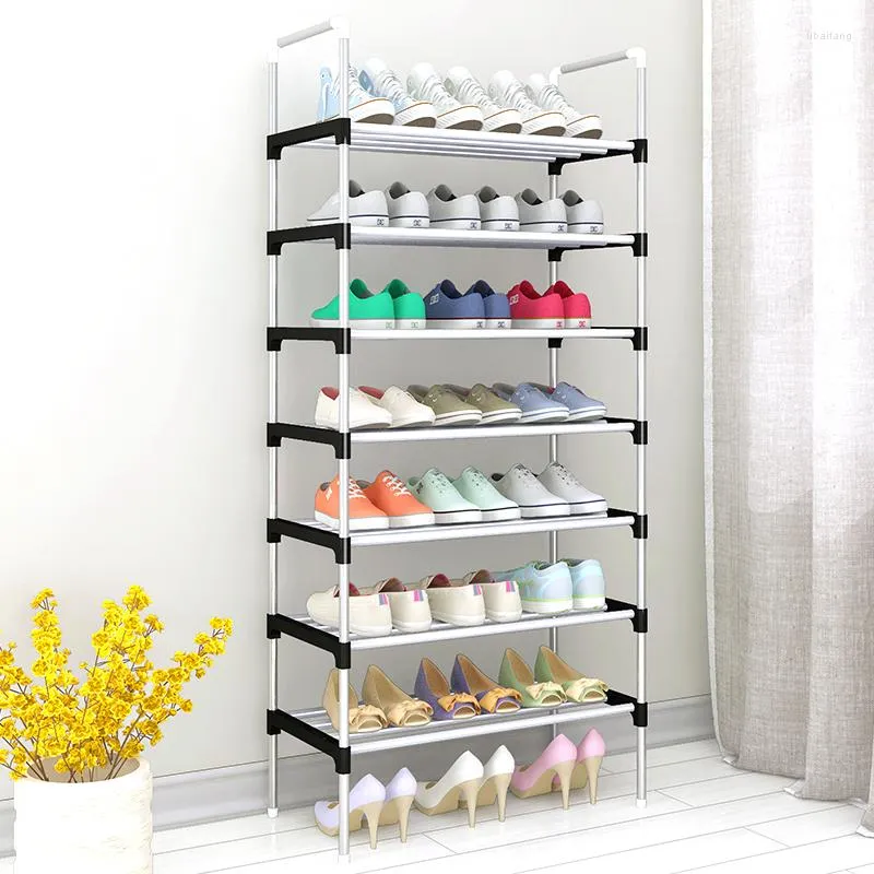 Klädlagring Multi-Layer Shoe Rack Enkel montering Shoerack Portable Saving Space Home Furniture Stand Holder Shelf Organizer Cabinet