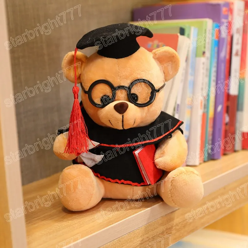 23cm lindo Dr. oso de peluche de juguete suave Kawaii oso de peluche Animal muñecas graduación cumpleaños regalos para niños niñas
