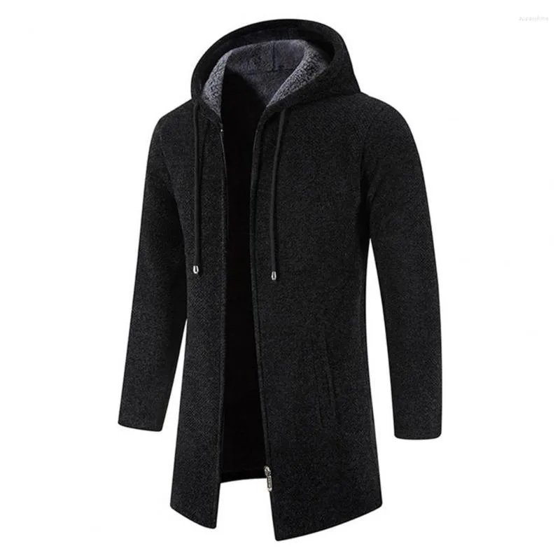 メンズトレンチコートスタイリッシュな男性コート秋の冬のセーター長袖風力防止ジッパーは暖かくなります