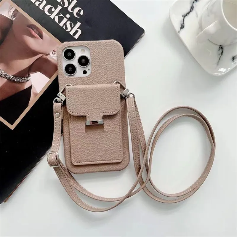 Dames crossbody phonecase iPhone 14 telefoonhoesjes met kaarthoes voor iPhone 14 plus 14 Pro 13 xsmax XR 7p/8p hoogwaardige modehoesjes