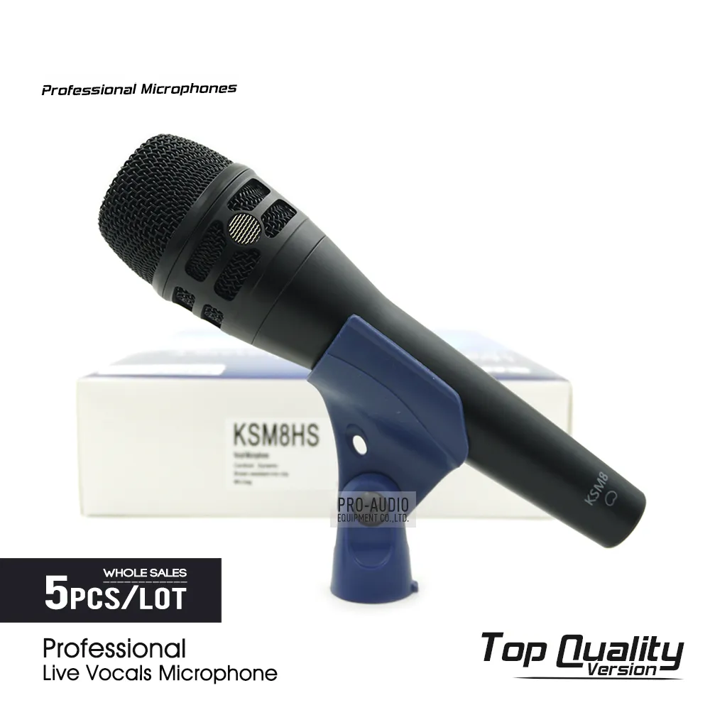 5 pièces/lot professionnel chant en direct KSM8HS Microphone filaire dynamique karaoké micro de Performance de scène Super-cardioïde