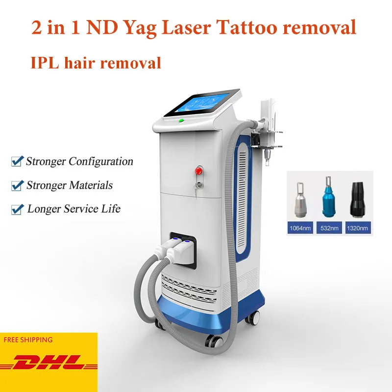 آلة إزالة الشعر بالليزر الجديدة nd yag ipl ipl skin Rejuvenation lasers تصبغ علاج حب الشباب وشم إزالة