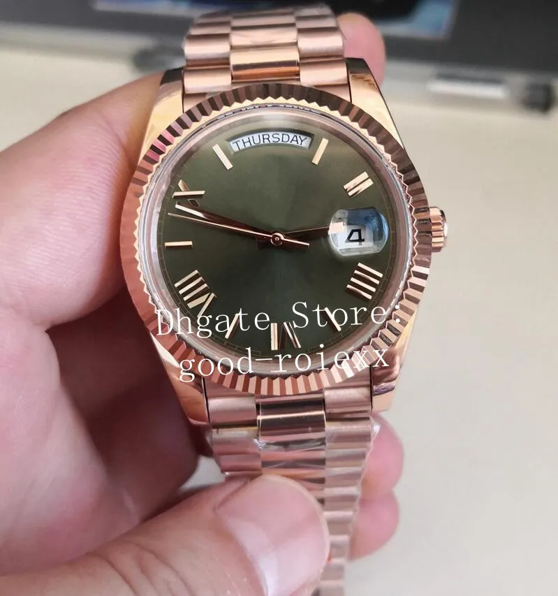 7 colori orologi da uomo orologio da uomo Bpf verde marrone champagne bianco automatico 2813 movimento BP Everose Time Day Date oro rosa Crystal294d