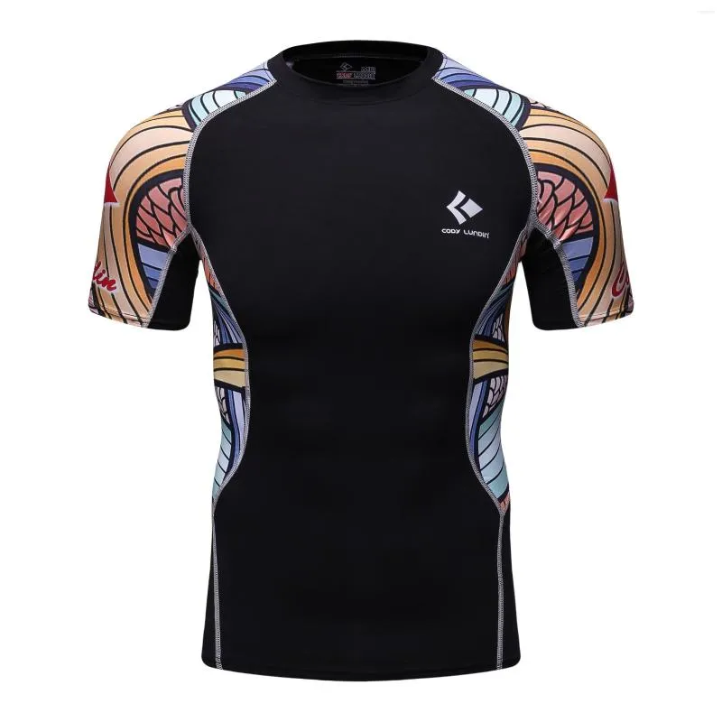 Men's T Shirts Factory Custom Men's Fitness Gym Top Running Sport T-shirt Mountaineering Rashguard Quick Dry Tights Male High Quality