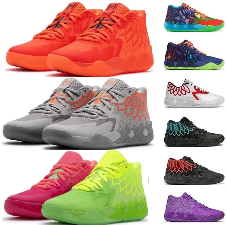 Hommes Femmes MB1 Rick et Morty Chaussures de basket LaMelo Ball Shoe Queen City Black Blast Buzz City LO UFO Not From Here Rock Ridge Red Sport Trainner