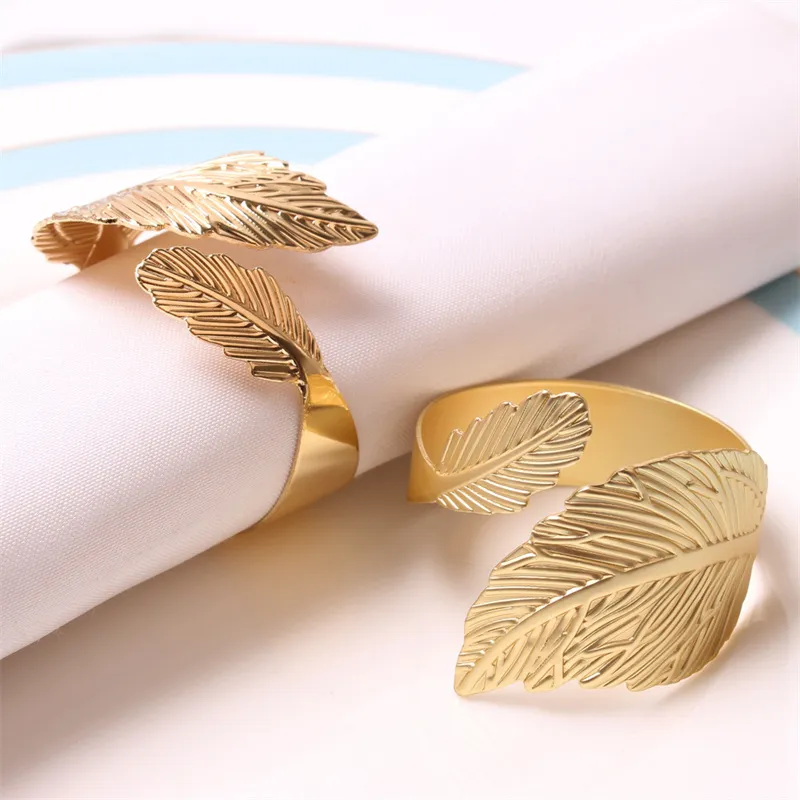 Fall Leaves Napkin Rings Vintage Leaf Napkin Ring Holders Perfect for Wedding Party Table Decoration