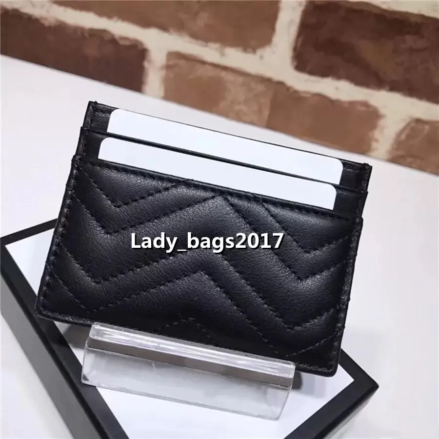 Luxury Designer Card Holder Wallet Short Case Men Women Credit Card Purse Classic Pouch Quilted Mini Genuine Leather Y Womens Purs252I