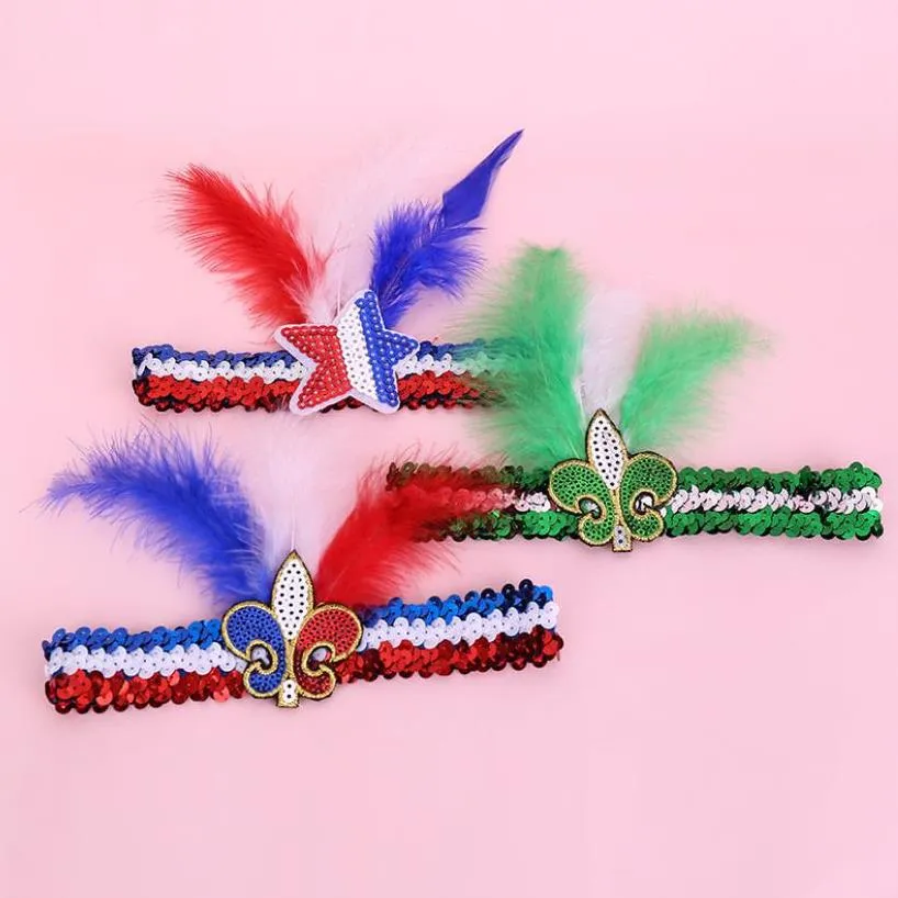 Décoration de fête 2023 Carnaval Nouveau Paillettes Bande De Cheveux Plume Chapeaux Bande De Cheveux Cross border Yeren Chapeaux Usine En Gros