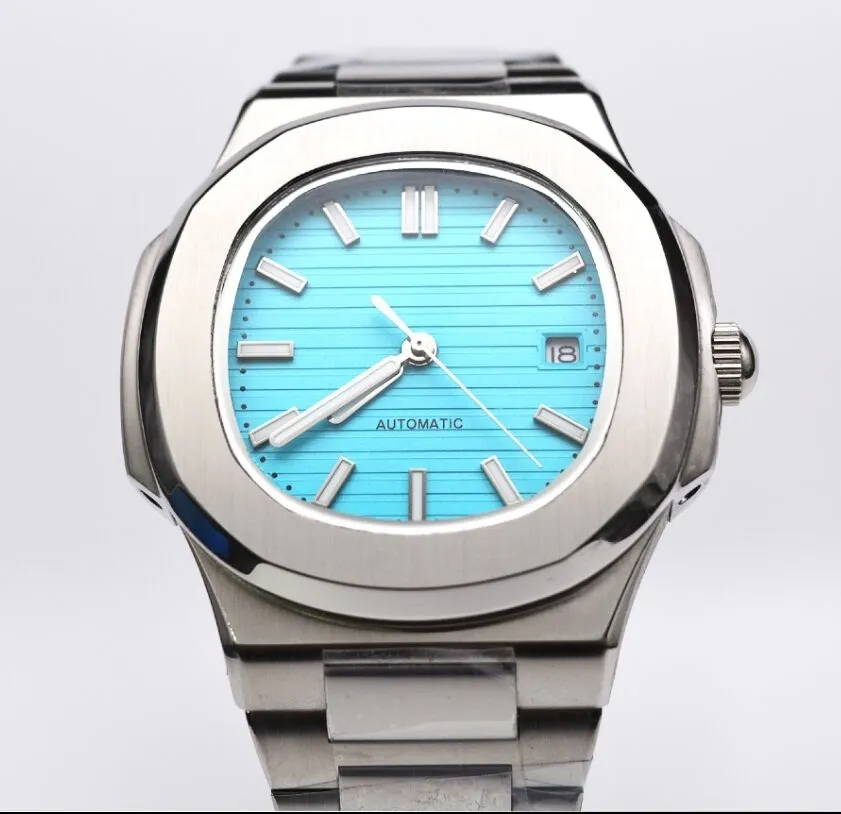 Relógio mecânico automático masculino de 39 mm NH35 Green Luminous Luminous Blue Dial Blue Property Sports Elegant Men's Watch 01