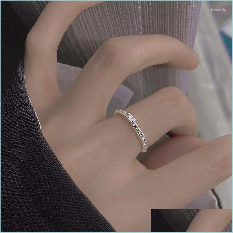 Кластерные кольца кластерные кольца 925 стерлингов Sier Open Ring Женский корейский простой бриллиантовый модный годовщина подарок Biftcluster B DHO0B