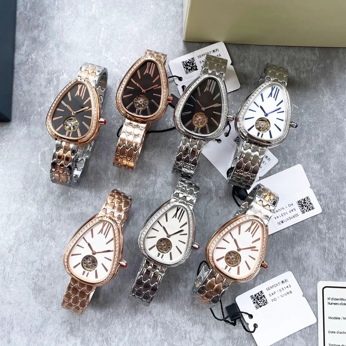 Womens Luxury Designer Watch Wedding Date Snake Shaped Fully Automatic