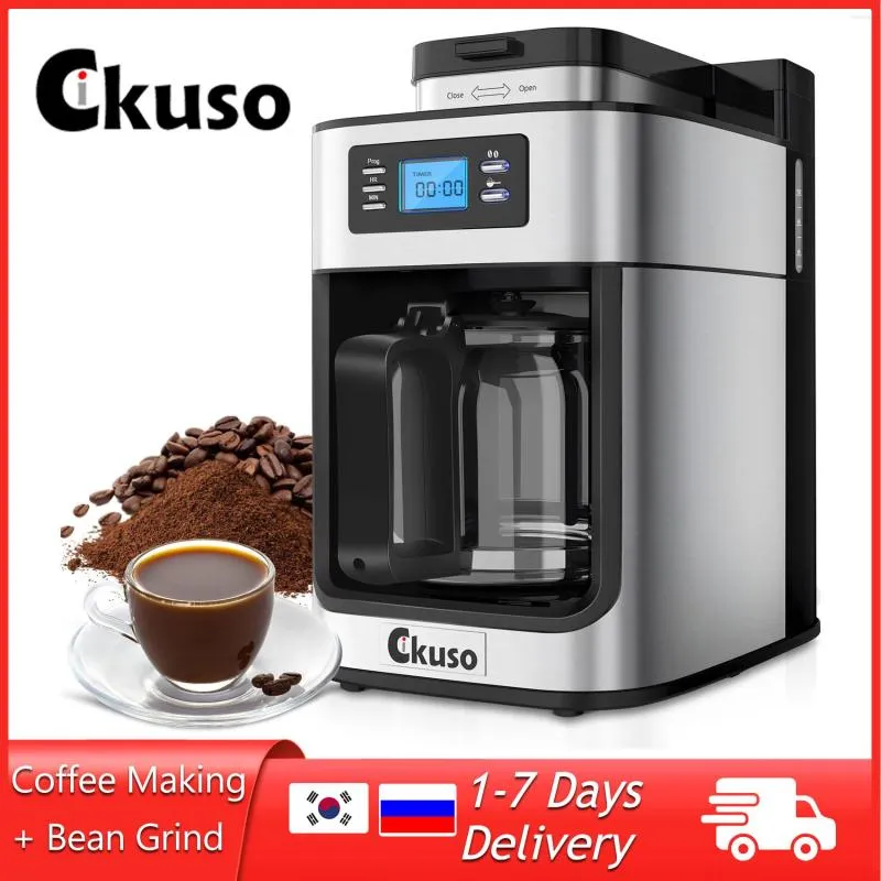 Cikuso Automatic Coffee Machine With Grinding Professional Grain Maker ...