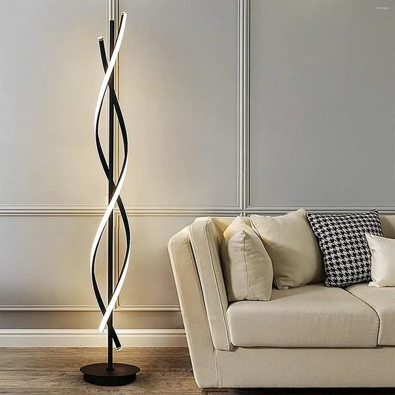 Lâmpadas de chão Modern Led Standing Lamp Spiral para quarto ao lado da sala de estar Decoração de estudo criativo de canto criativo Stand leve