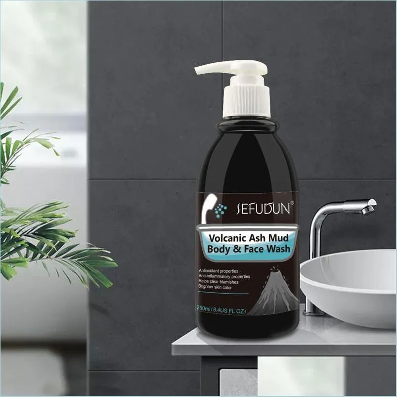 Body Wash Volcanic Ash Mud Body Face Wash Shower Gel Fast Whitening
