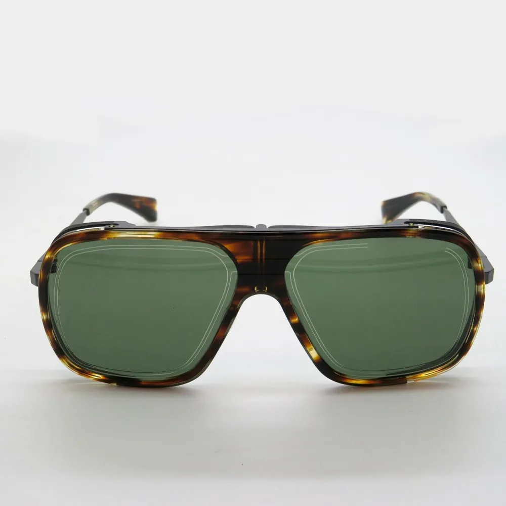 Black Iron Havana Green Pilot Sonnenbrille für Herren Run Way Frame Sunnies Sommersonnenbrille Outdoor UV400 Brillen mit Box