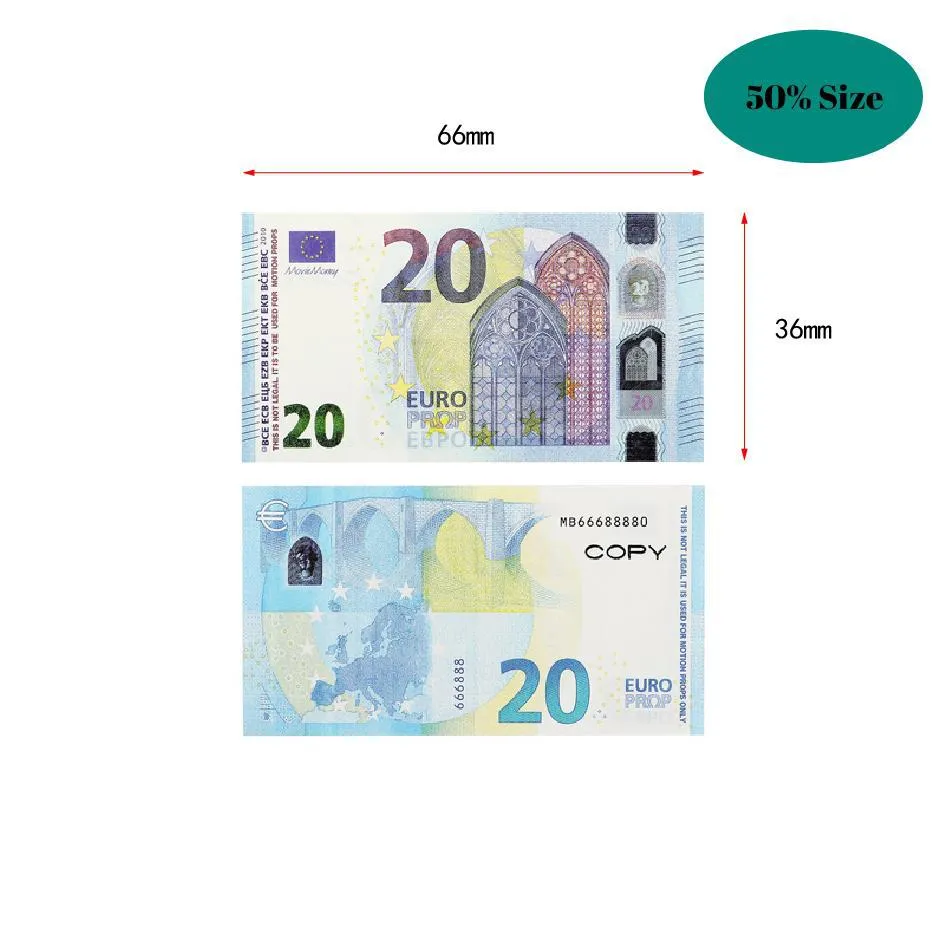 Funny Toys Wholesale Prop Money Copy Toy Euros Party Realistic Fake Uk Banknotes Paper Pretend Double Sided Drop Delivery 2022 Toys Dh9E5
